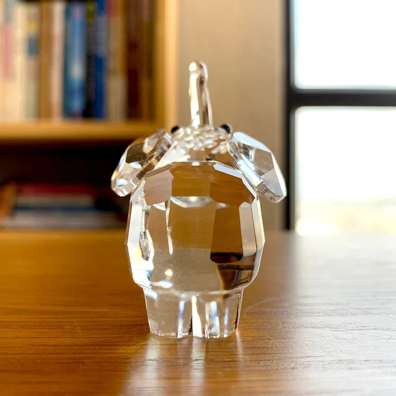 Afralia™ Clear Glass Elephant Figurine Cute Animal Ornament Collectible Home Decor