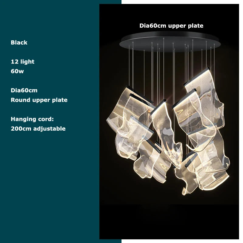 Afralia™ Silver Love Paper Chandelier: Postmodern Designer Lighting for Dinning Room