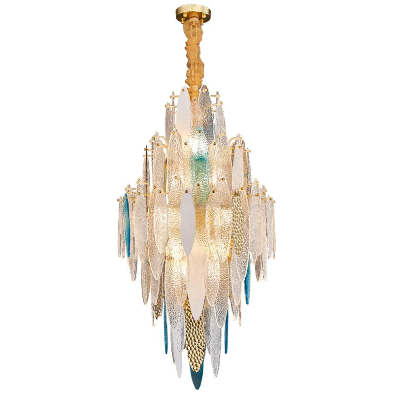 Afralia™ Art Deco Glass Iron LED Chandelier for Dinning Room