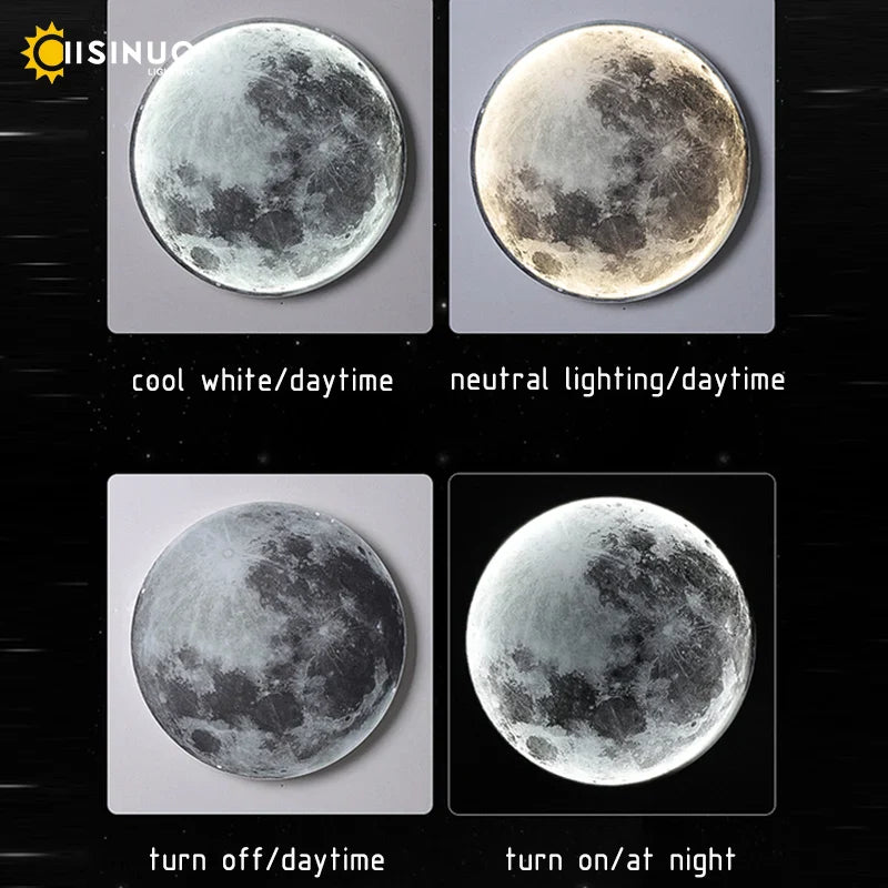 Afralia™ LED Moon Wall Lamp: Modern Indoor Lighting for Bedroom and Living Room Decor