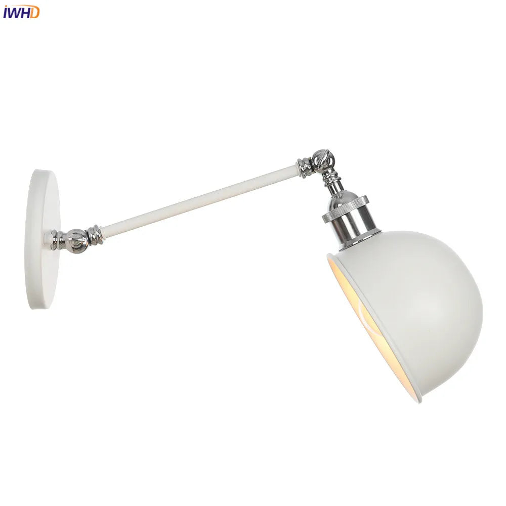 Afralia™ Adjustable Swing Arm Wall Sconce Industrial Vintage Retro White Wall Light
