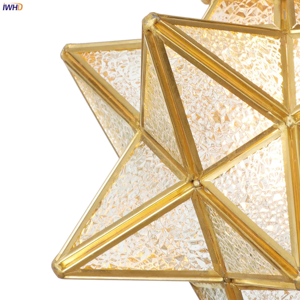 Afralia™ Glass Copper LED Pendant Light for Kitchen Cafe Living Room