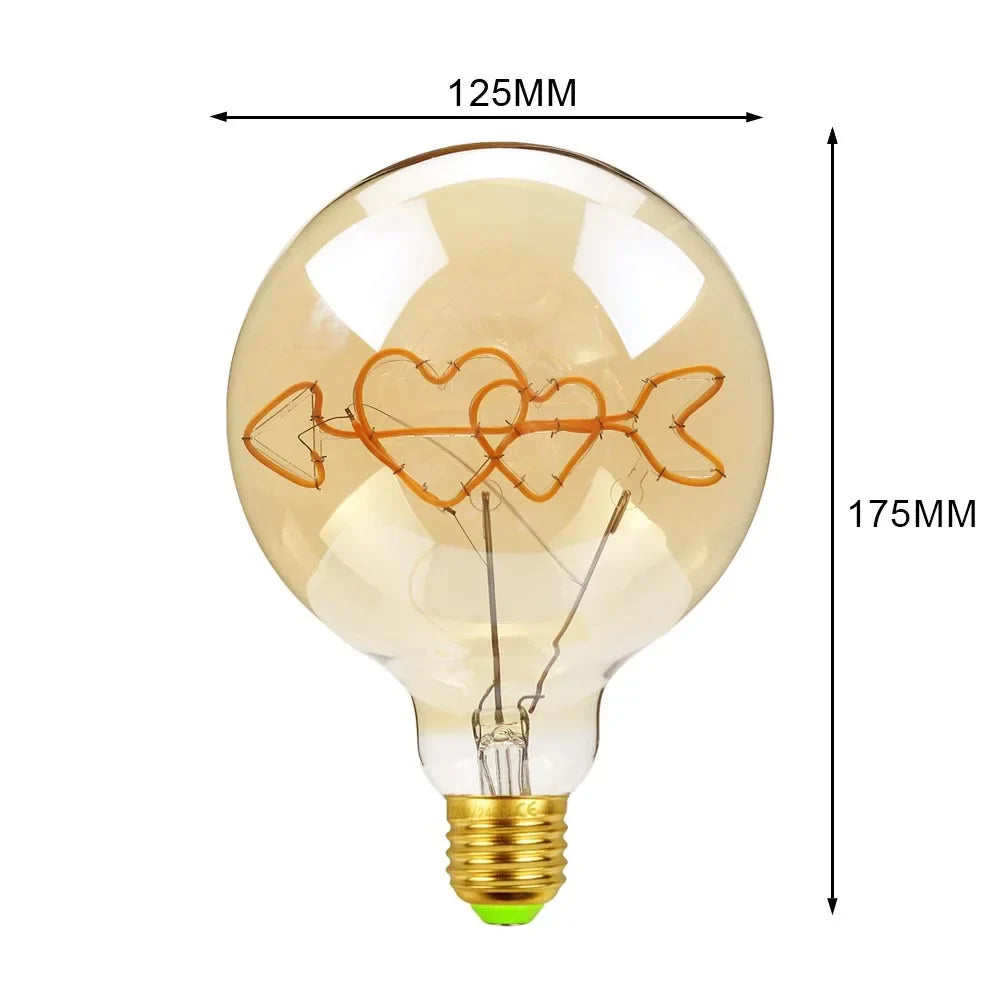 Afralia™ Retro LED Edison Bulb G125 E27 4W Warm White Vintage Lamp Light Bulb