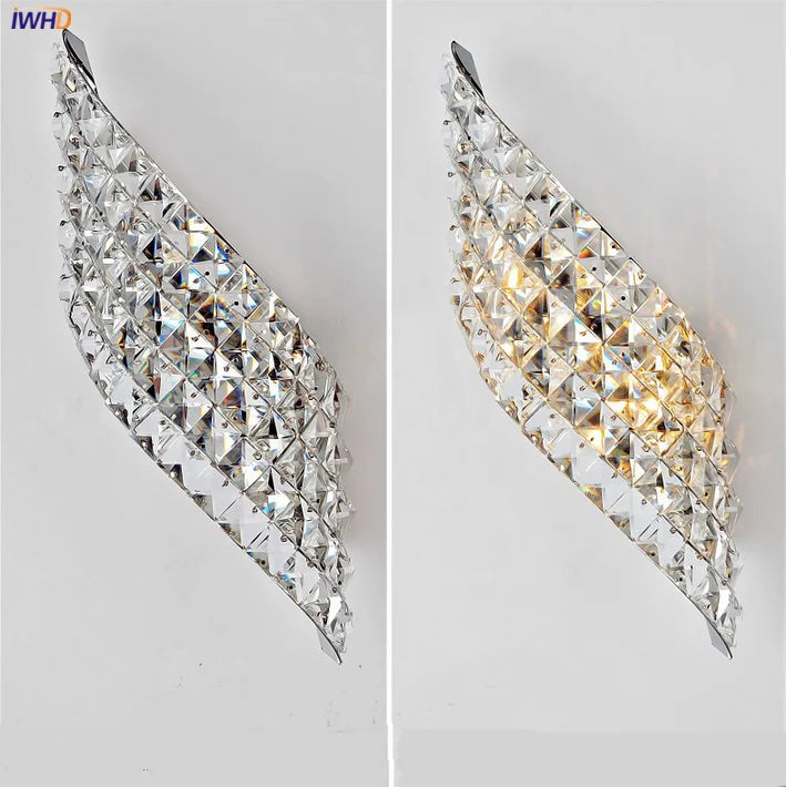 Afralia™ Nordic Crystal Wall Lamp LED Light for Living Room Bathroom Mirror Fixtures
