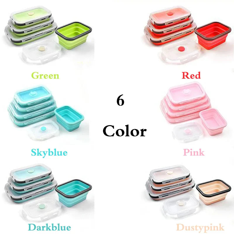 Afralia™ Silicone Food Lunch Box Set - Convenient, Foldable, and Durable Storage Containers