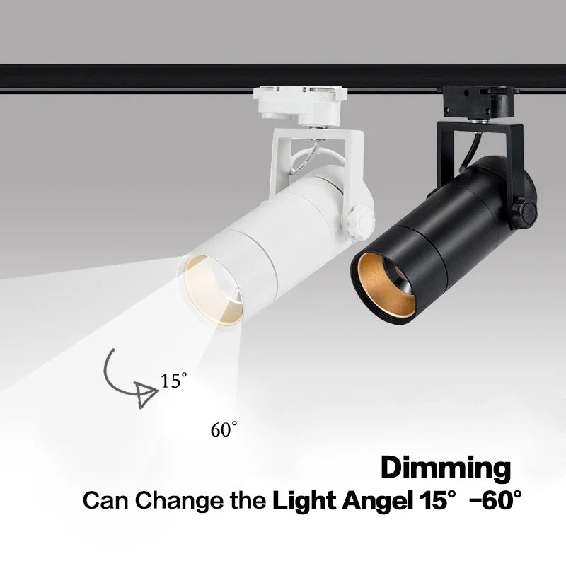 Afralia™ 25W Dimmable LED Spotlight: Adjustable Beam Angle, High Quality Track Lighting