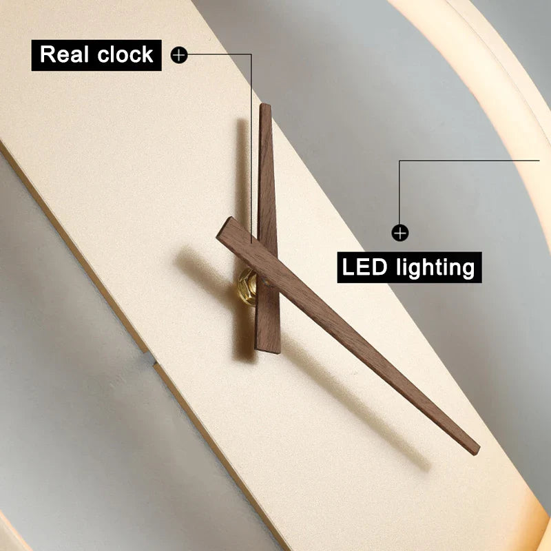 Afralia™ LED Wall Clock Lamp Indoor Light Fixture Home Decor Bedroom Living Room