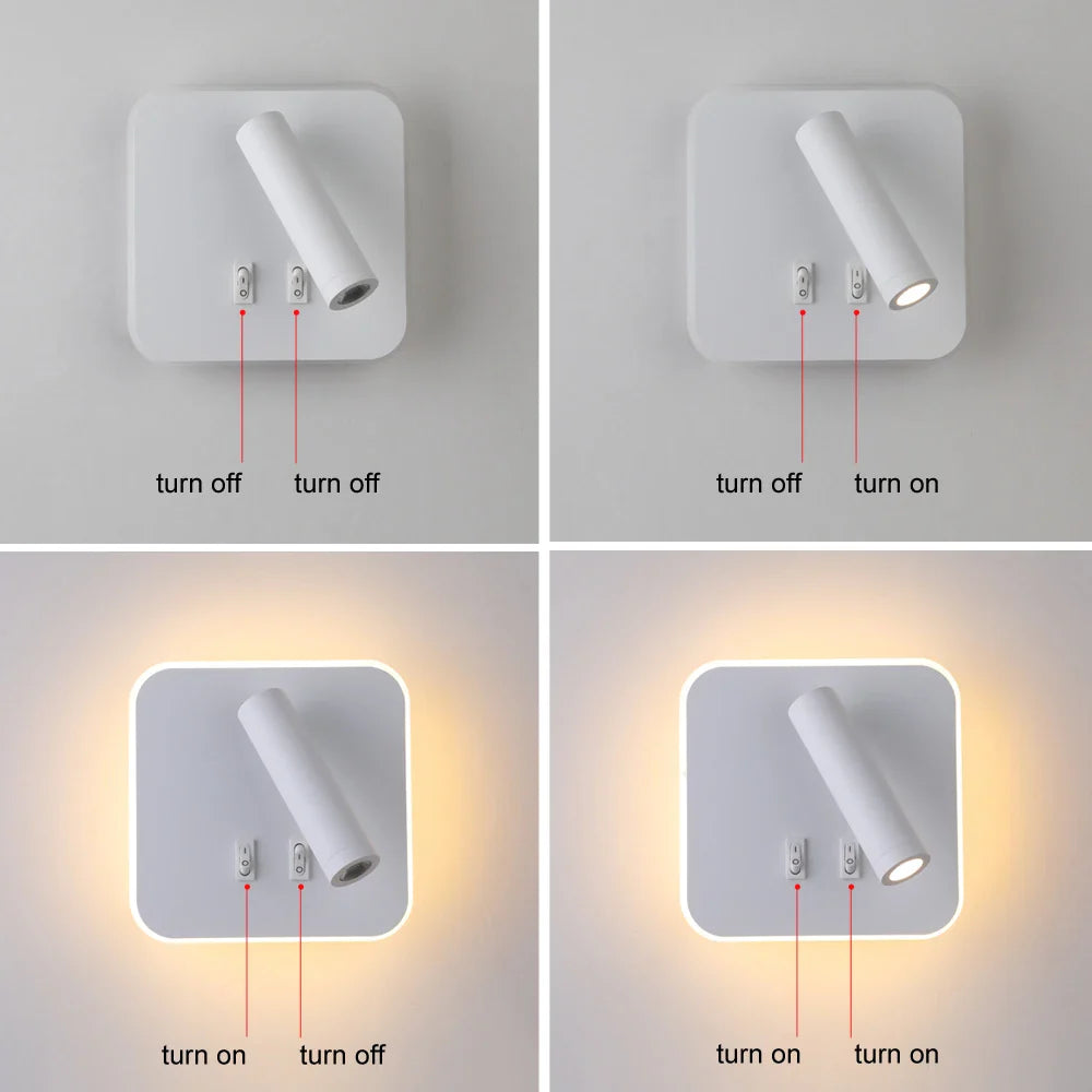 Afralia™ Adjustable 10W Wall Light Sconce Lamp with Switch - Hotel Bedroom Study Reading