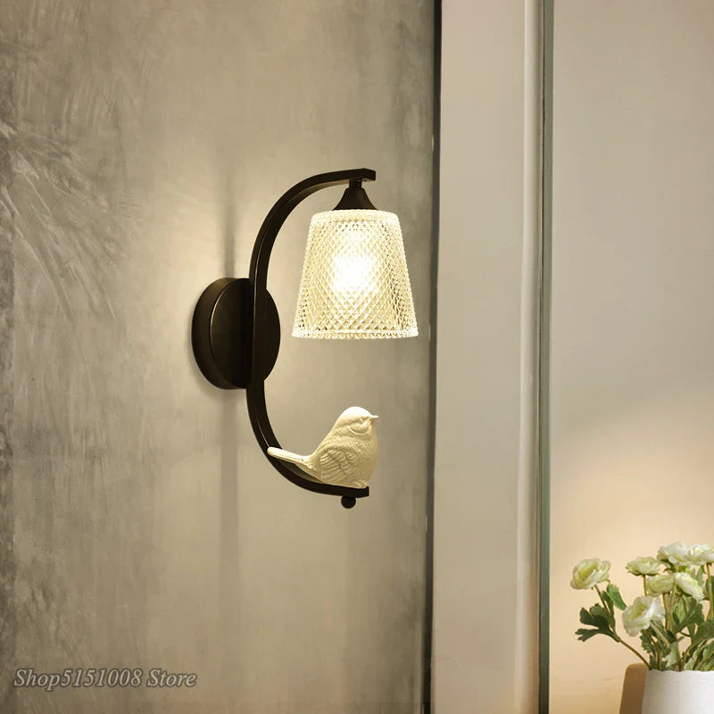 Afralia™ Nordic Bird LED Wall Lamp Modern Bedroom Living Room Sconce Wall Light Fixtures