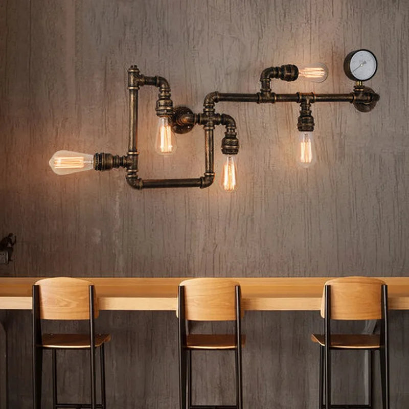 Afralia™ Retro Pipe Wall Lamp | Industrial Nordic Design for Home, Bar, Dining Room