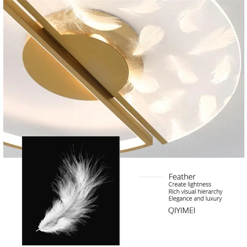 Afralia™ Feather Acrylic LED Chandelier for Bedroom and Living Room Lighting