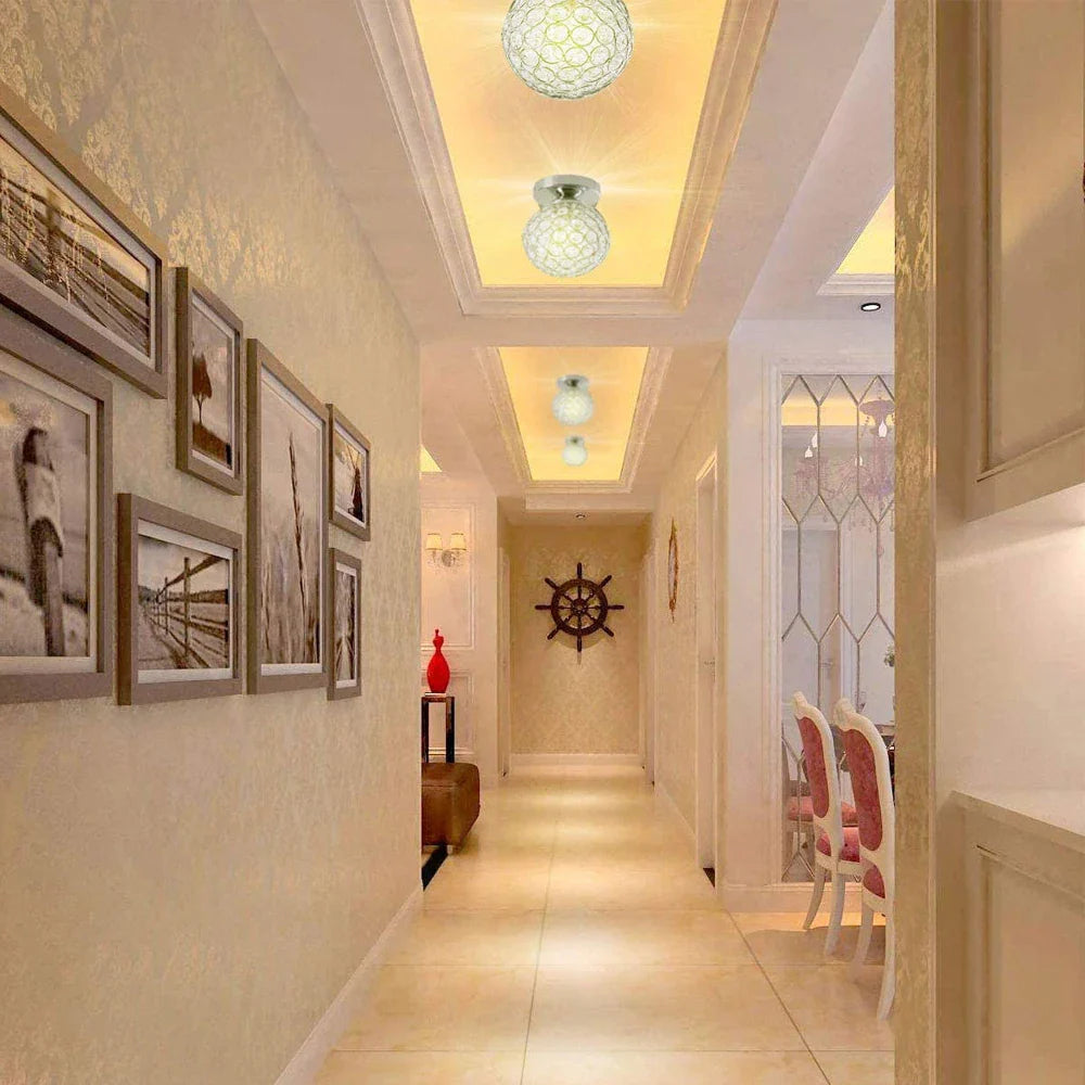 Afralia™ Crystal Ball Ceiling Light: Nordic Vintage LED Fixture for Home Living Room Kitchen Bar Loft