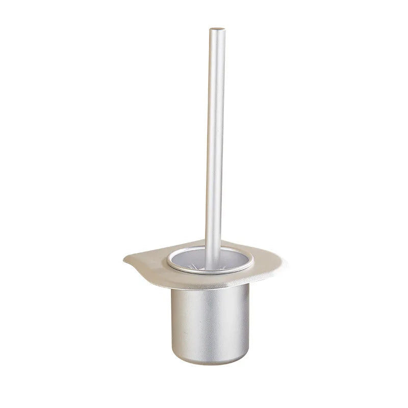 Afralia™ Stainless Steel Toilet Brush Holder, Wall Mount, Black, Bathroom Cleaning Kit