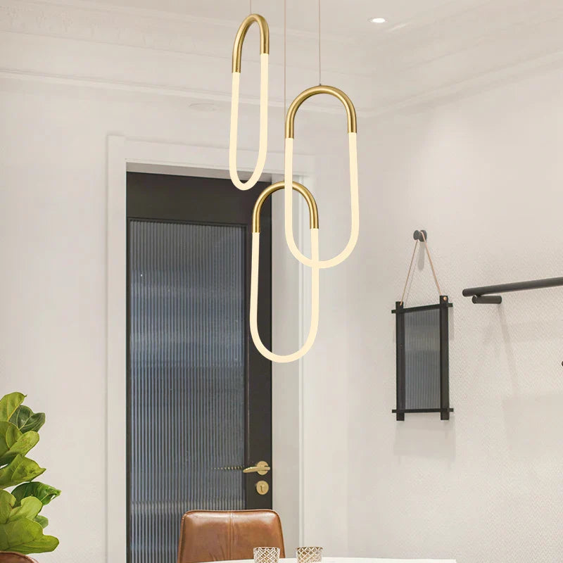 Afralia™ Gold Acrylic Ring Pendant Light for Modern Living Spaces