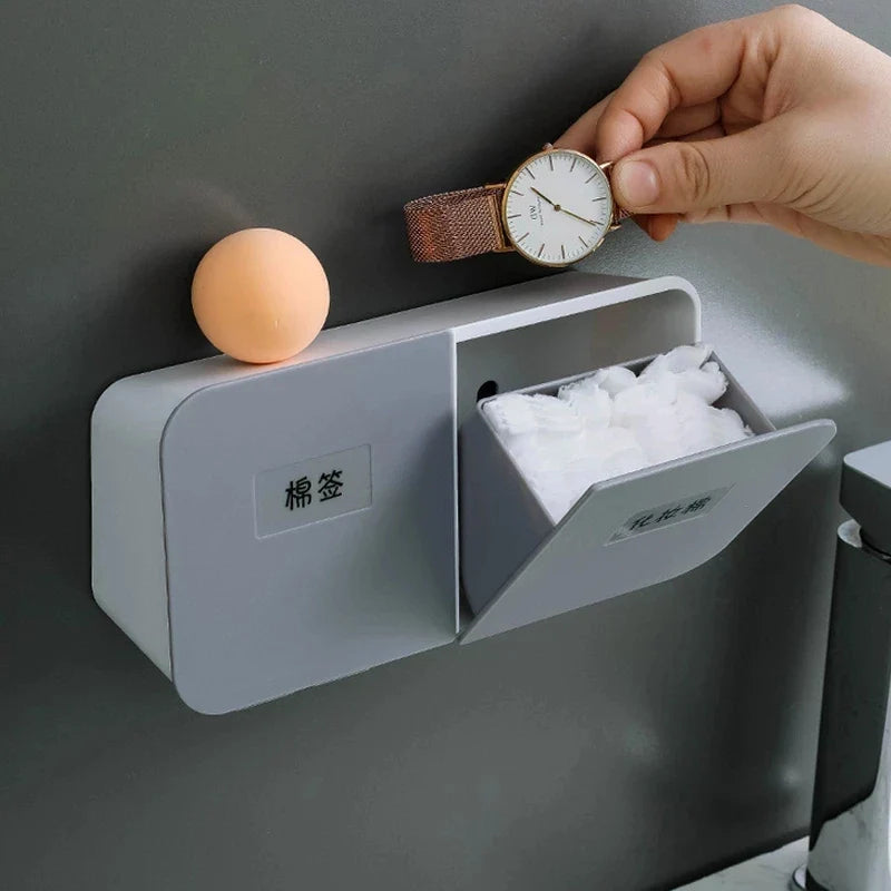 Afralia™ Cotton Swab & Pad Holder: Bathroom Organizer & Cosmetic Container