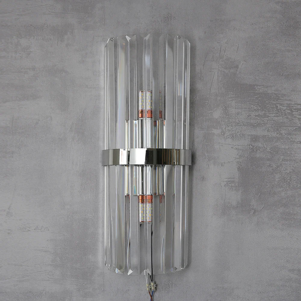 Afralia™ Modern Gold Crystal Wall Sconce LED Light for Living Room Bedroom Decor