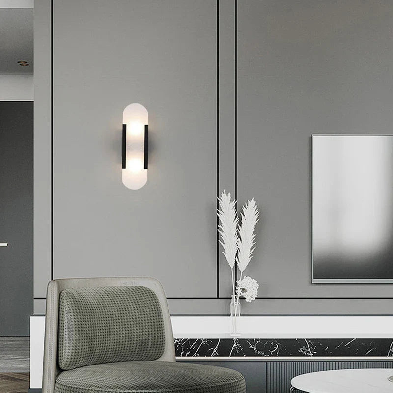 Afralia™ Marble Wall Lamps: Minimalist Nordic LED Mirror Light for Living Room Bedroom