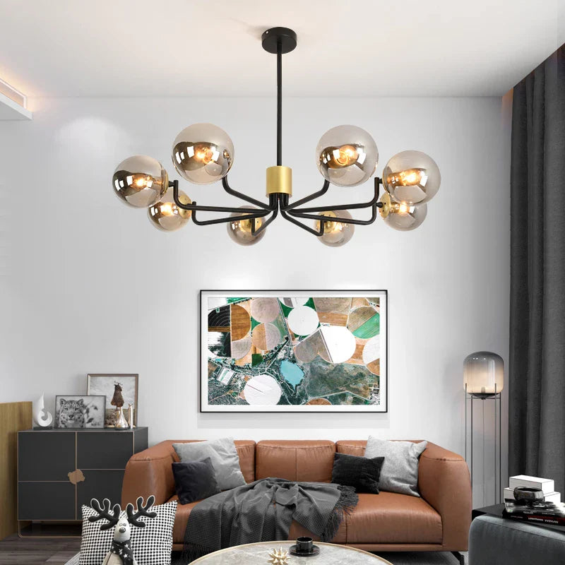 Afralia™ Nordic LED Bubble Chandelier with 6 Edison Lights