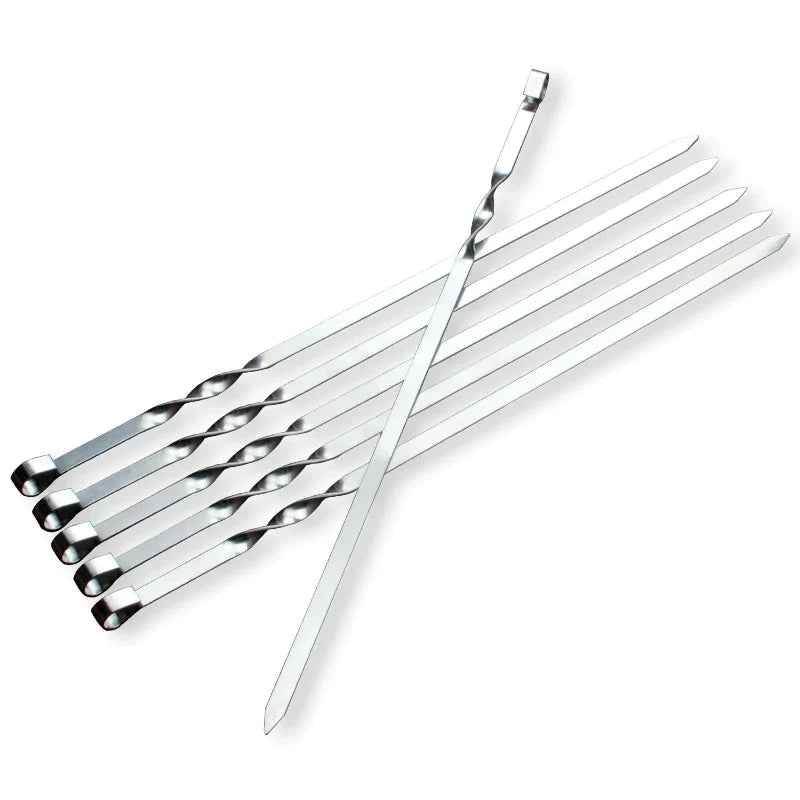 Afralia™ Stainless Steel BBQ Meat Skewers Chunks for Outdoor Picnic & Grilling