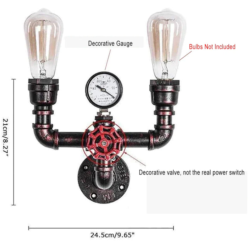 Afralia™ Copper 2-Light Wall Sconces for Bathroom, Hallway, Bar - Steampunk E27 Fixtures