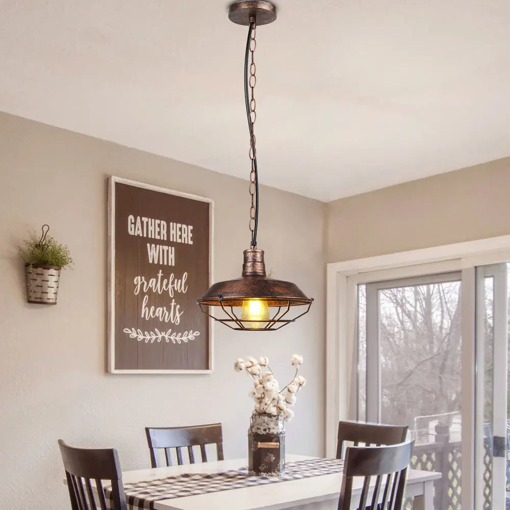 Afralia™ Iron Pendant Lights Vintage Retro Industrial Dining Room Bar Cafe Lamps E27