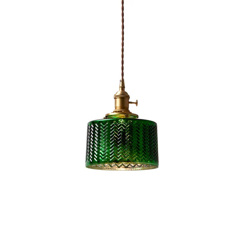 Afralia™ Green Glass LED Pendant Light - Stylish Lighting Fixture for Modern Interiors