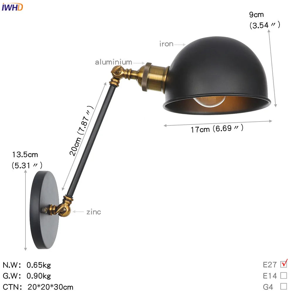 Afralia™ Swing Arm Industrial Wall Sconce Vintage Home Lighting White Retrouxe