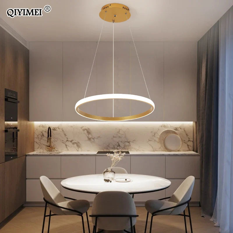 Afralia™ White Coffee Black LED Pendant Light for Bedroom Dining Kitchen Aluminum Fixture