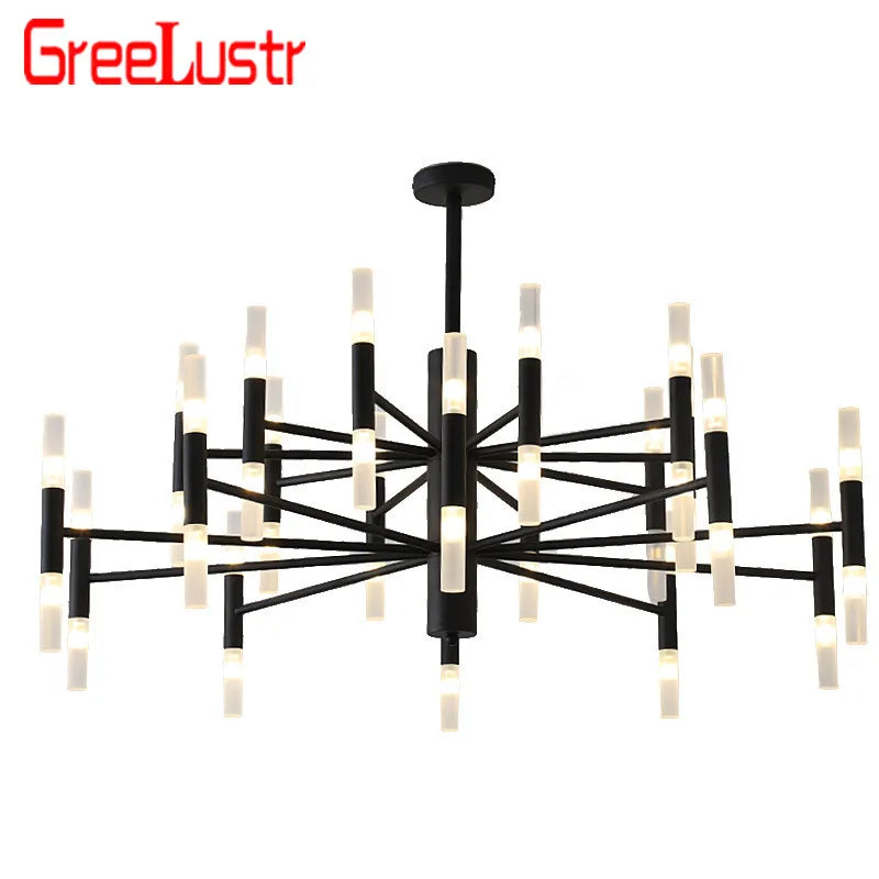 Afralia™ Modern Tube G4 LED Chandelier for Living Room Art Suspended Lamp