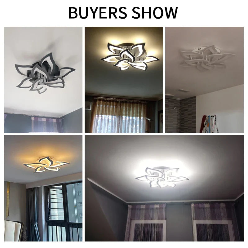 Afralia™ Remote LED Ceiling Chandelier - Modern Living Room Art Deco Lighting Fixtures