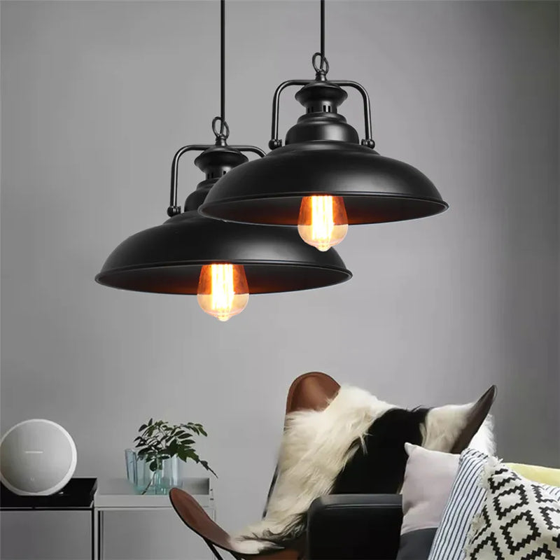 Afralia™ Industrial Iron Pendant Lights for Home and Retail Spaces