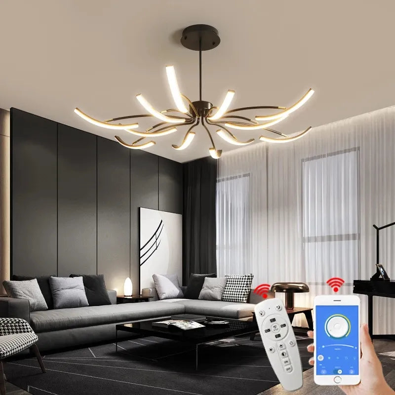 Afralia™ Modern Matte Black/White LED Ceiling Light for Living Room Bedroom, Adjustable
