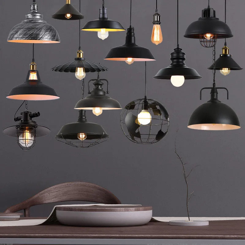 Afralia™ Black Industrial Pendant Light for Kitchen Island Bar Farmhouse Decor