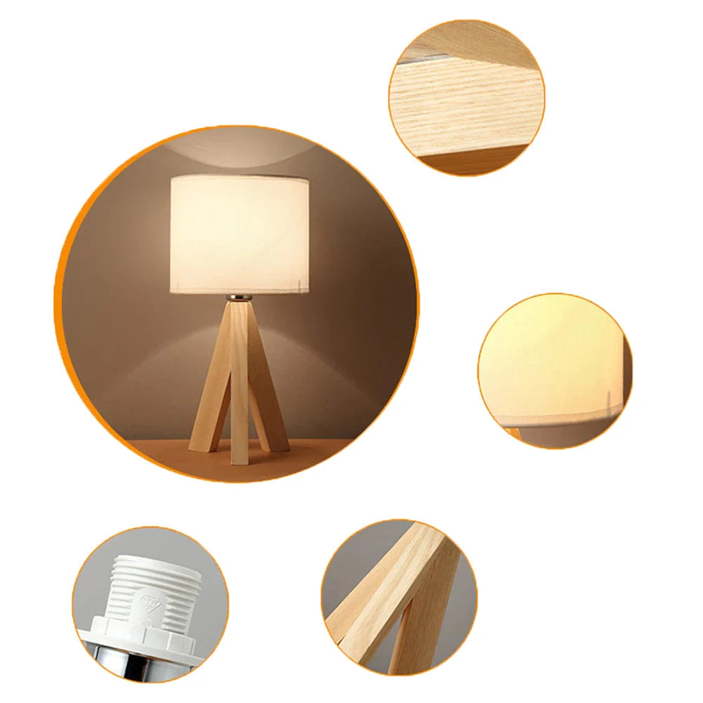 Afralia™ Nordic Linen Table Lamp E27 Bulb Night Light for Home Bedroom Decor