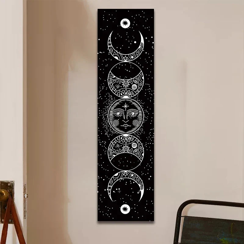 Afralia™ Moon Phase Tapestry Stars Blanket Wall Hanging Space Decor