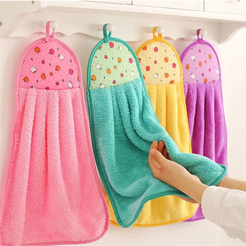 Afralia™ Coral Velvet Hand Towel: Absorbent Cleaning Tool for Home Kitchen & Bathroom
