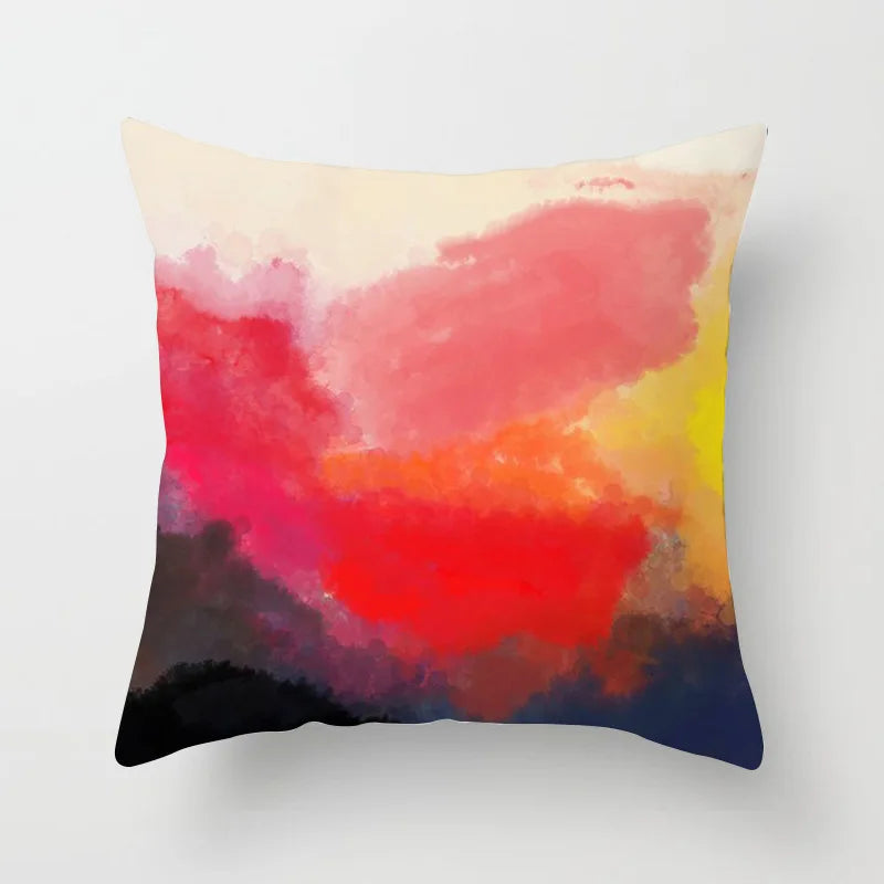 Afralia™ Geometric Stitch Print Pillow Cover - Modern Minimalist Office Cushion
