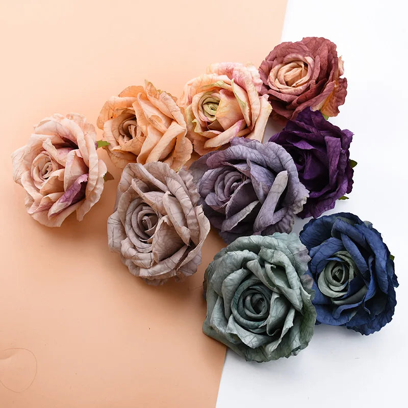 Afralia™ 9CM Silk Roses Artificial Flowers for Home Decor, DIY, Gifts, Weddings