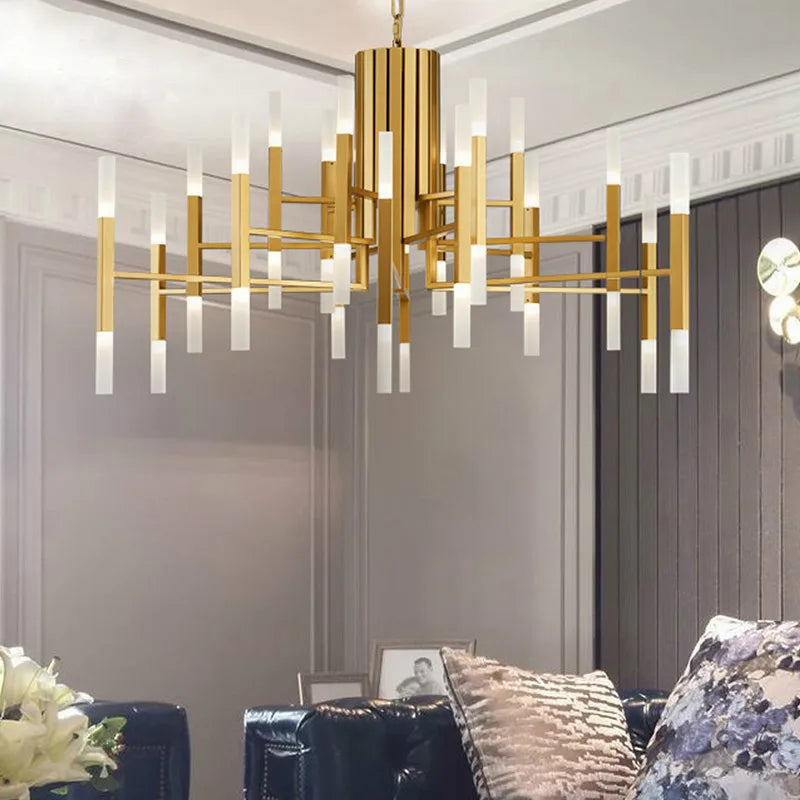 Afralia™ Modern Tube G4 Chandelier Pendant Light Fixture for Artistic Room Decor