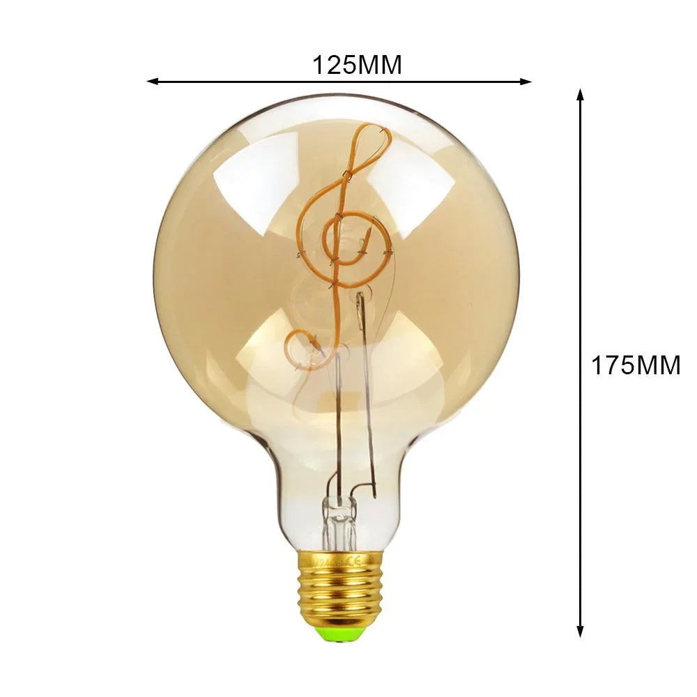 Afralia™ Retro LED Edison Bulb G125 E27 4W Warm White Vintage Lamp Light Bulb