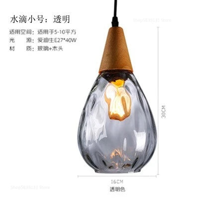 Afralia™ Nordic Water Grain Glass Pendant Lights for Living Room, Kitchen, Restaurant, Bar - Retro Simple Hanging Lamps
