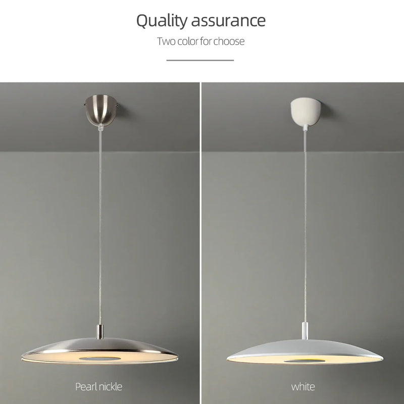 Afralia™ Nordic LED Pendant Light 24W/36W White/Nickle Ceiling Hanging Lamp for Home Décor