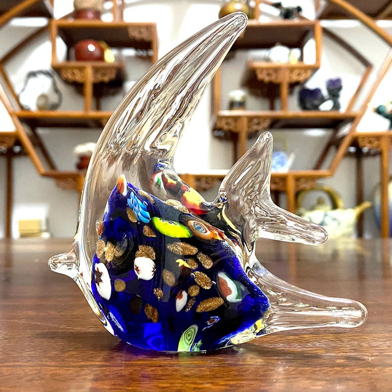 Afralia™ Glass Tropical Fish Figurines: Vivid Colors, Modern Sculpture for Home Décor