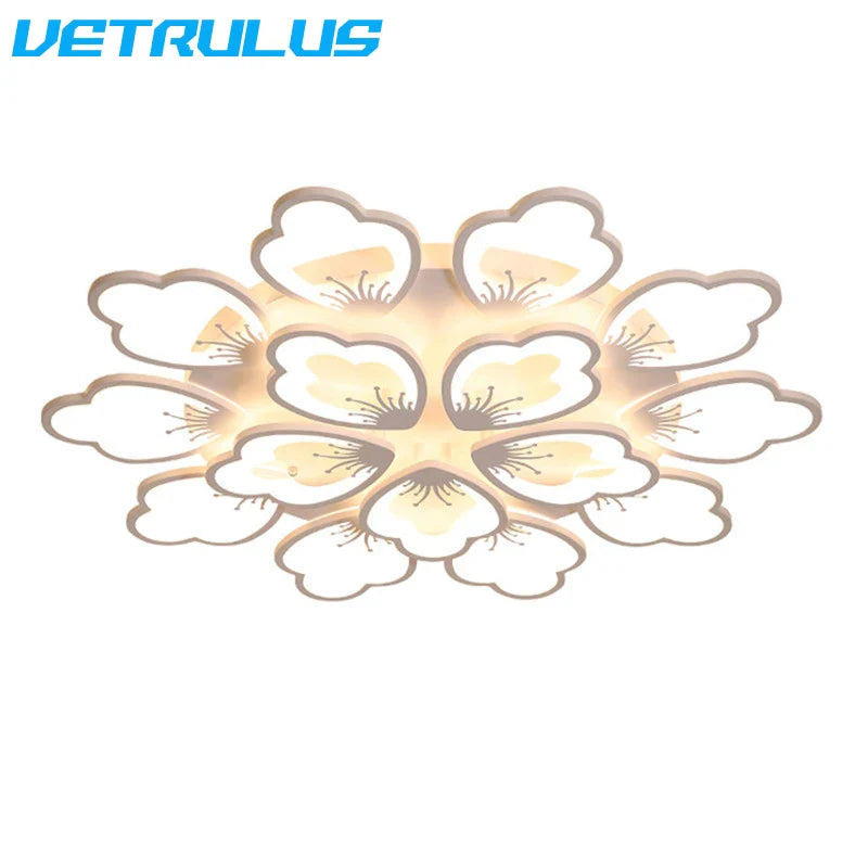 Afralia™ Lotus Design LED Acrylic Chandelier Ceiling Lamp for Modern Living, Dining, and Study Rooms