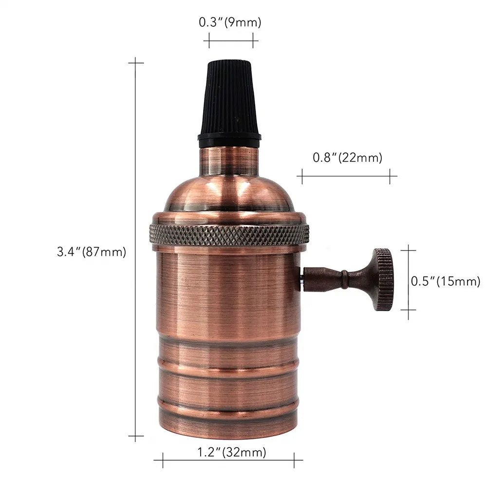 Afralia™ Vintage E27 Socket Lamp Base With Switch - Edison Style Bulb Holder Socket