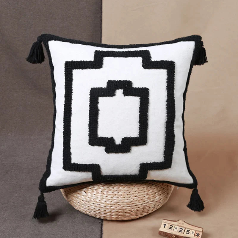 Afralia™ Tufted Geometric Cushion Cover Set for Neutral Home Decor