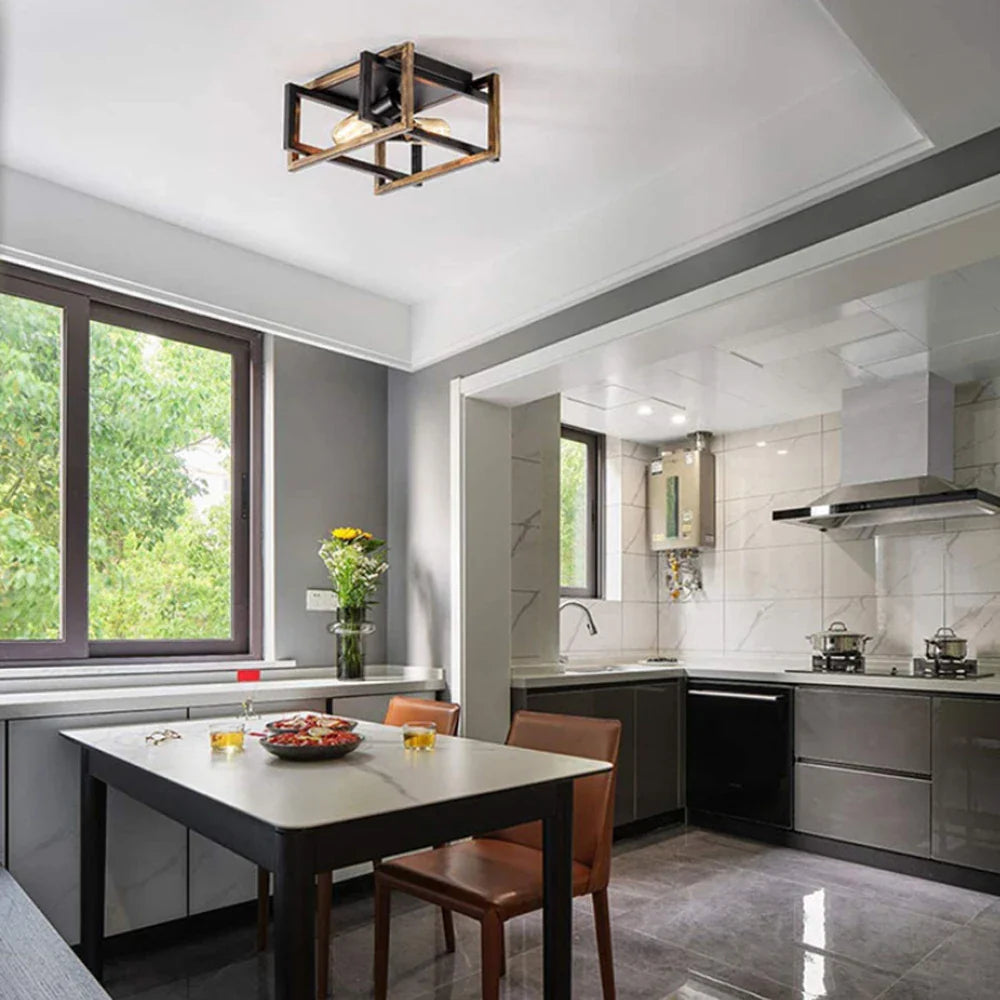 Afralia™ Industrial Vintage LED Ceiling Light Fixture for Home Kitchen Bar