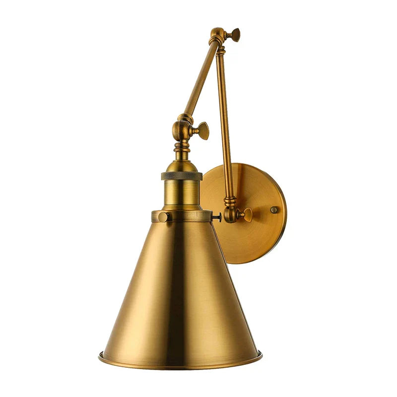 Afralia™ Nordic Gold Industrial Folding Wall Lamp for Home Decor and Café Lighting.