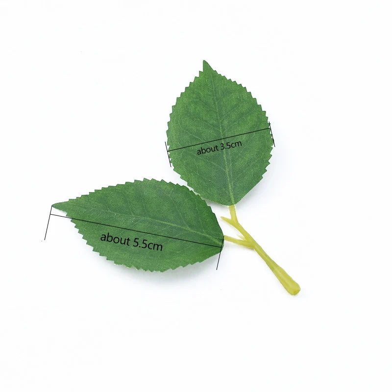 Afralia™ Rose Leaves DIY Gift Box Vases Home Decor Scrapbooking Silk Leaf Artificial Plants