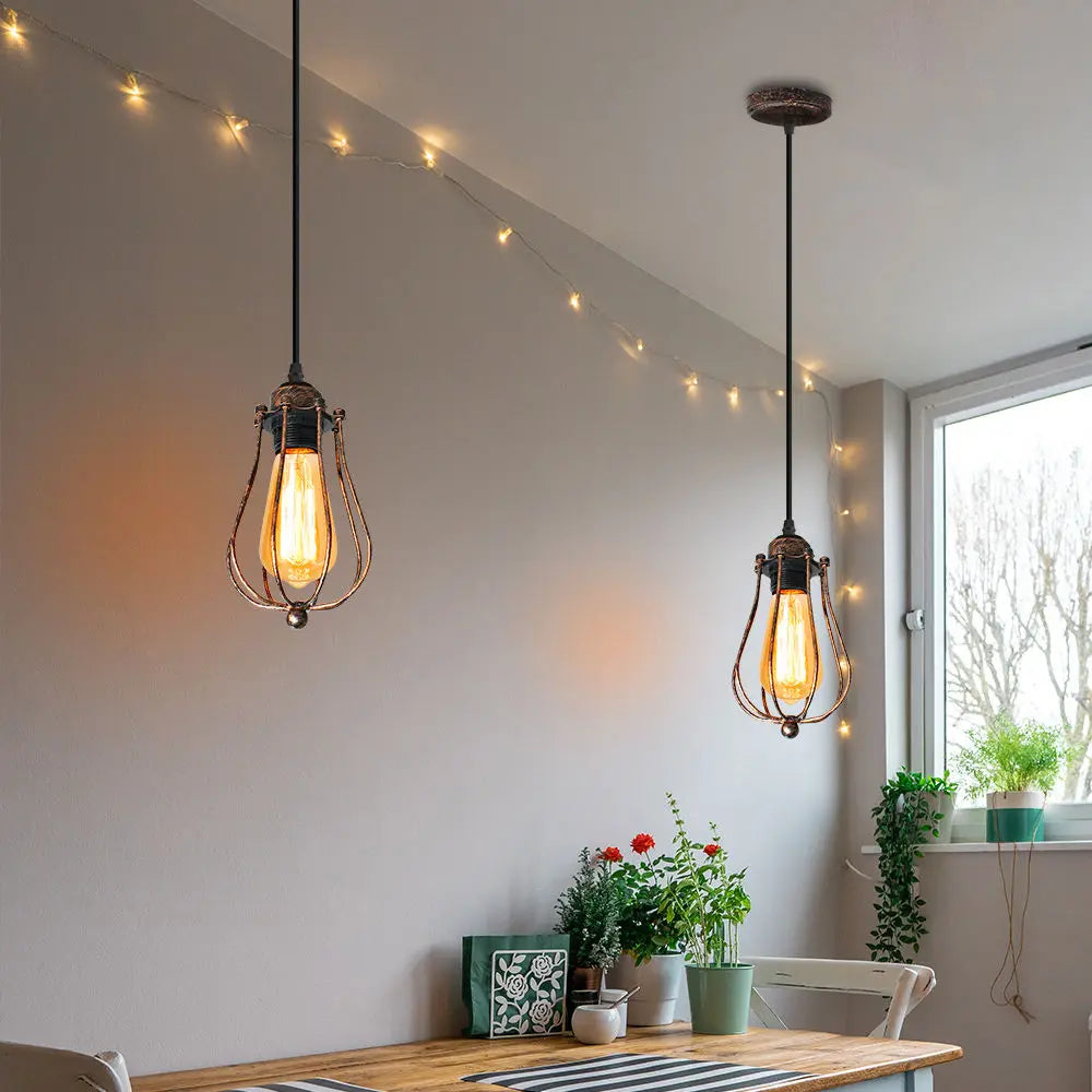 Afralia™ Adjustable Industrial Wall Light Rustic Wire Metal Cage Sconce
